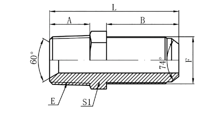 6NJ - NPT Male × JIC Male 74°Cone Bulkhead