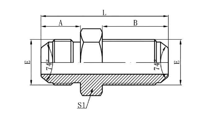 6Q - Metric Male 74°Cone Bulkhead