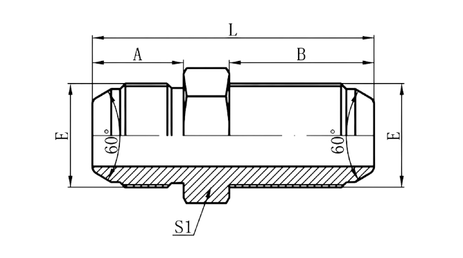 6S - JIS Gas Male 60°Cone Bulkhead