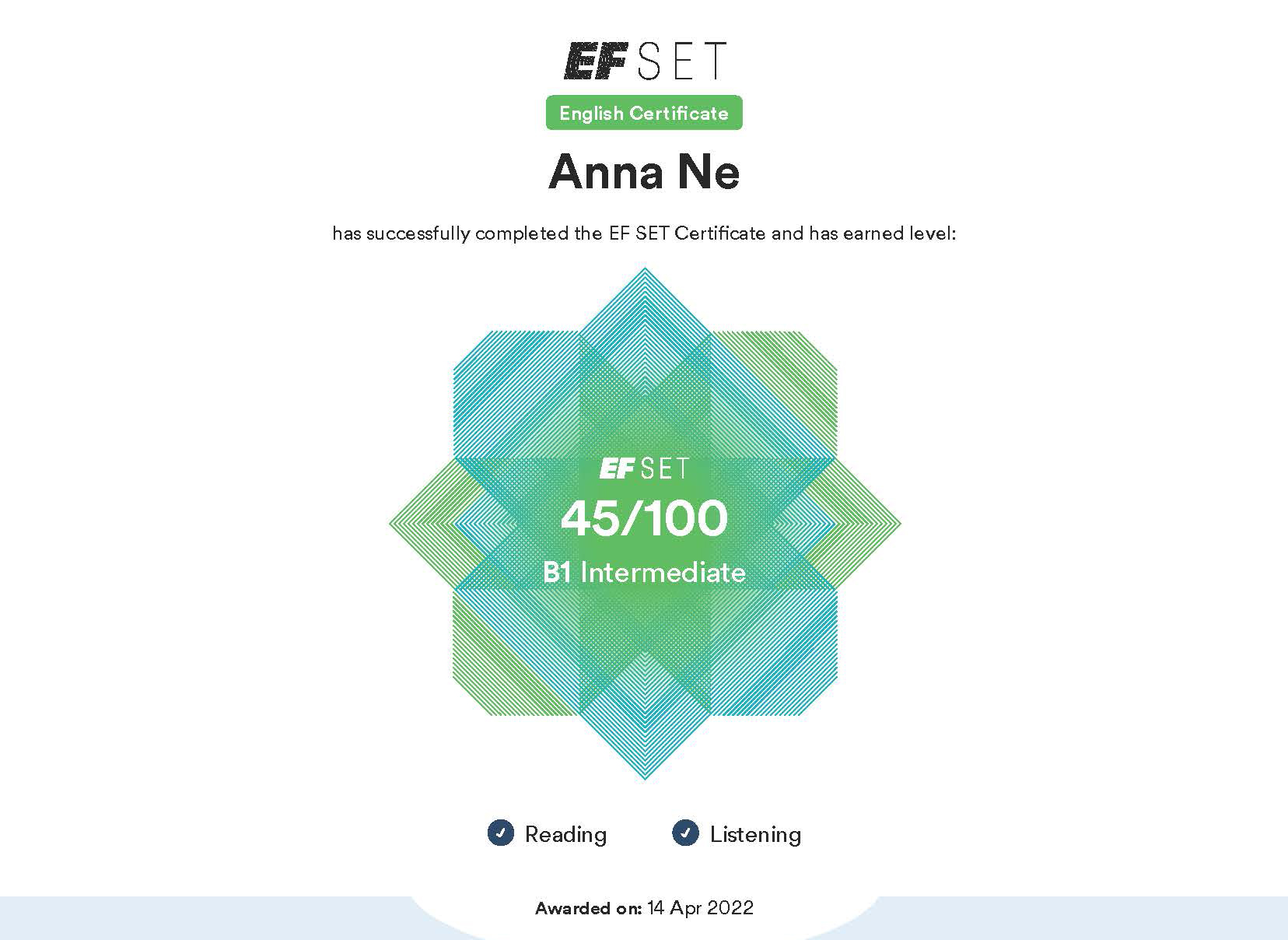 EF SET English Certificate