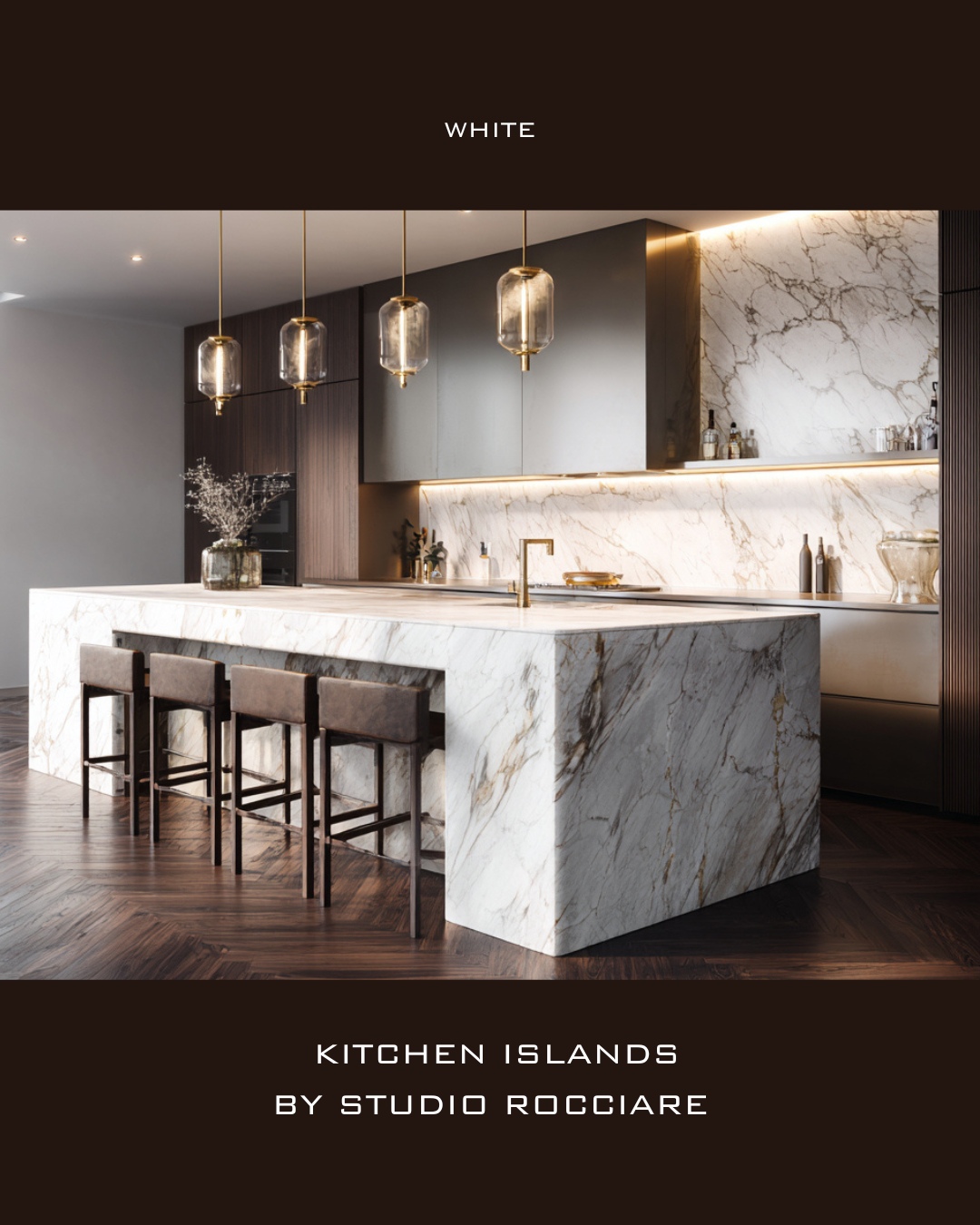 White Marble Kitchen Island