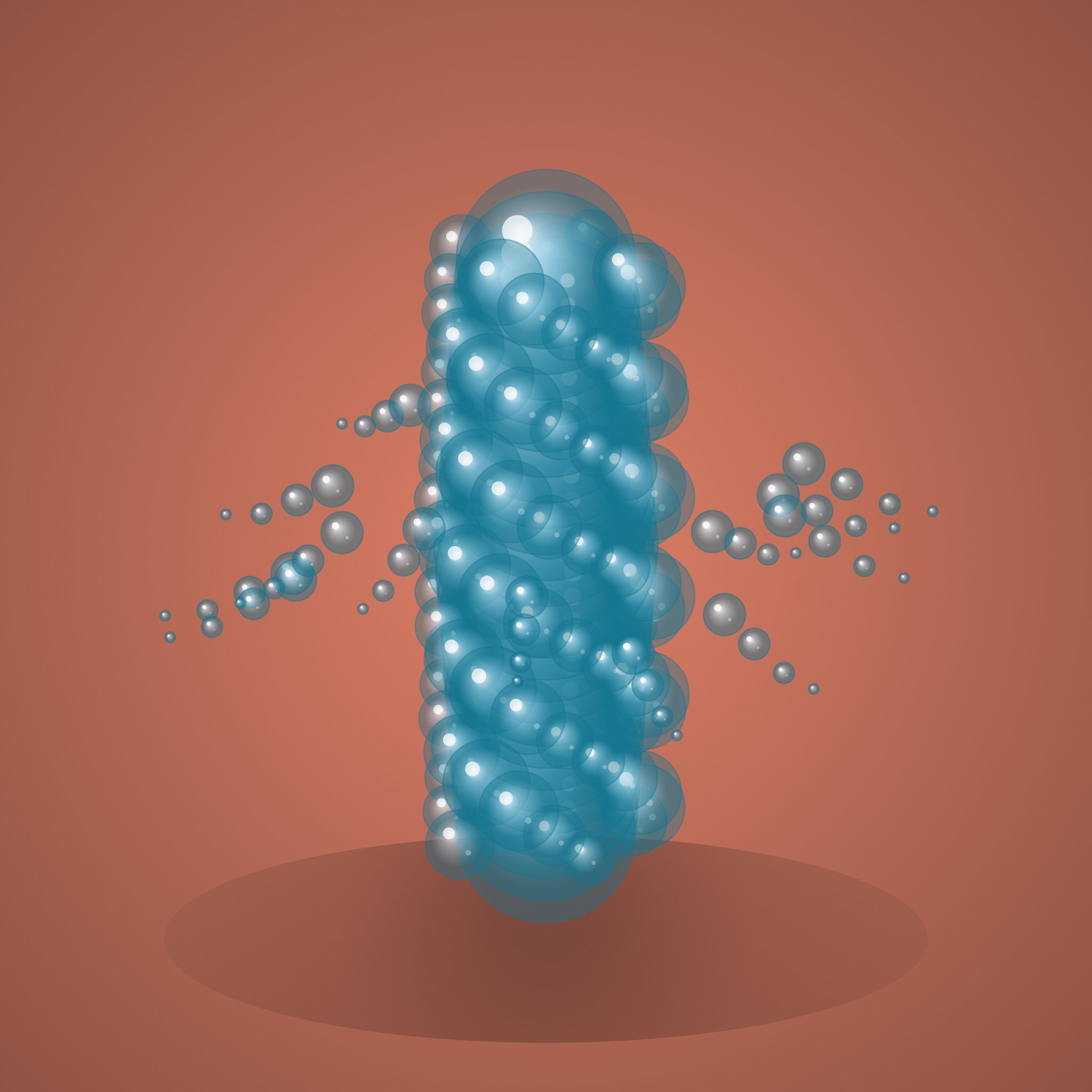 Cyan Bead Cluster #007