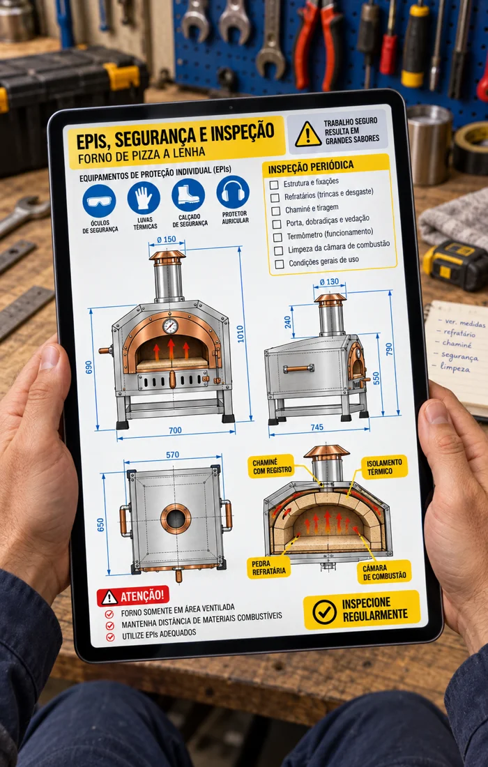 Projeto do forno no tablet
