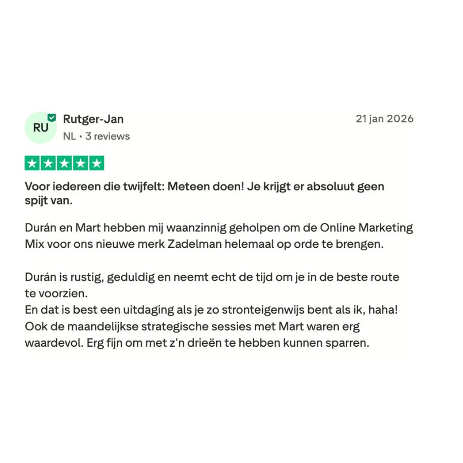 Trustpilot review van Rutger-Jan - Voor iedereen die twijfelt meteen doen