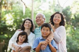 Asian family portrait