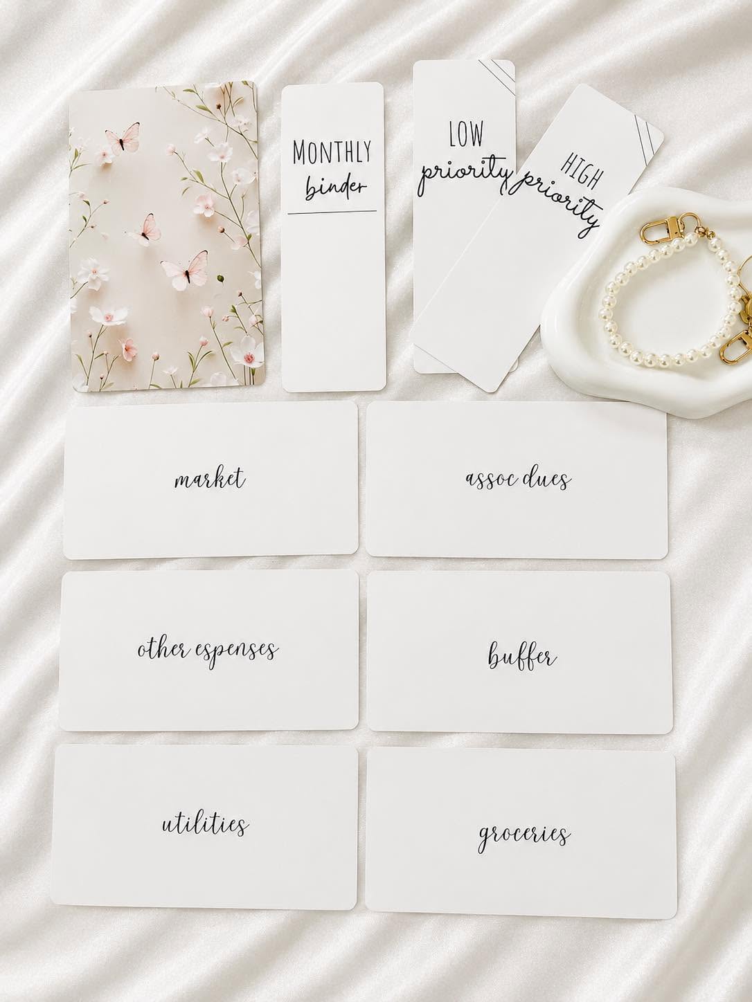 Beige Floral Monthly Binder