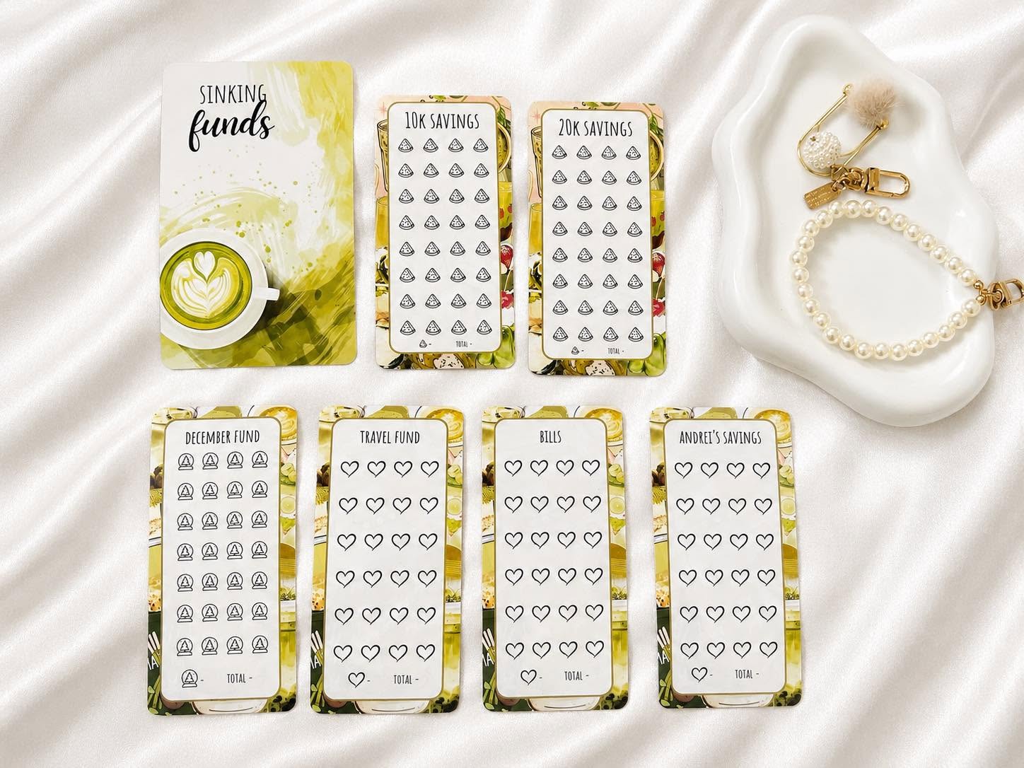 Yellow Green Sinking Funds Cards