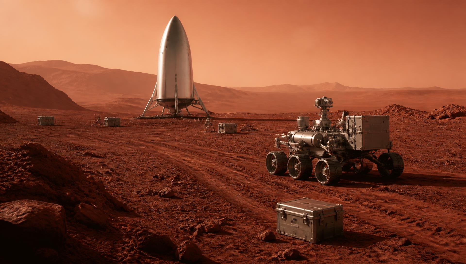 Mars surface landscape