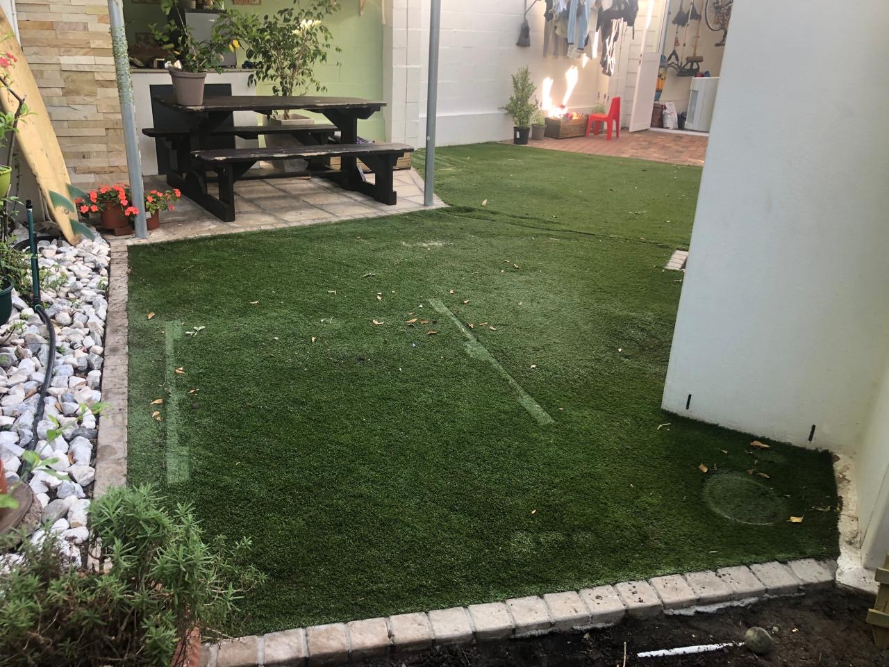 Courtyard Seam Repair before