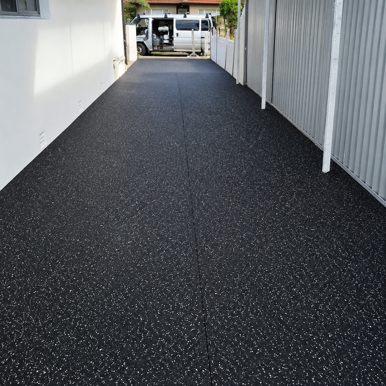 Spray Crete with decorative fleck finish