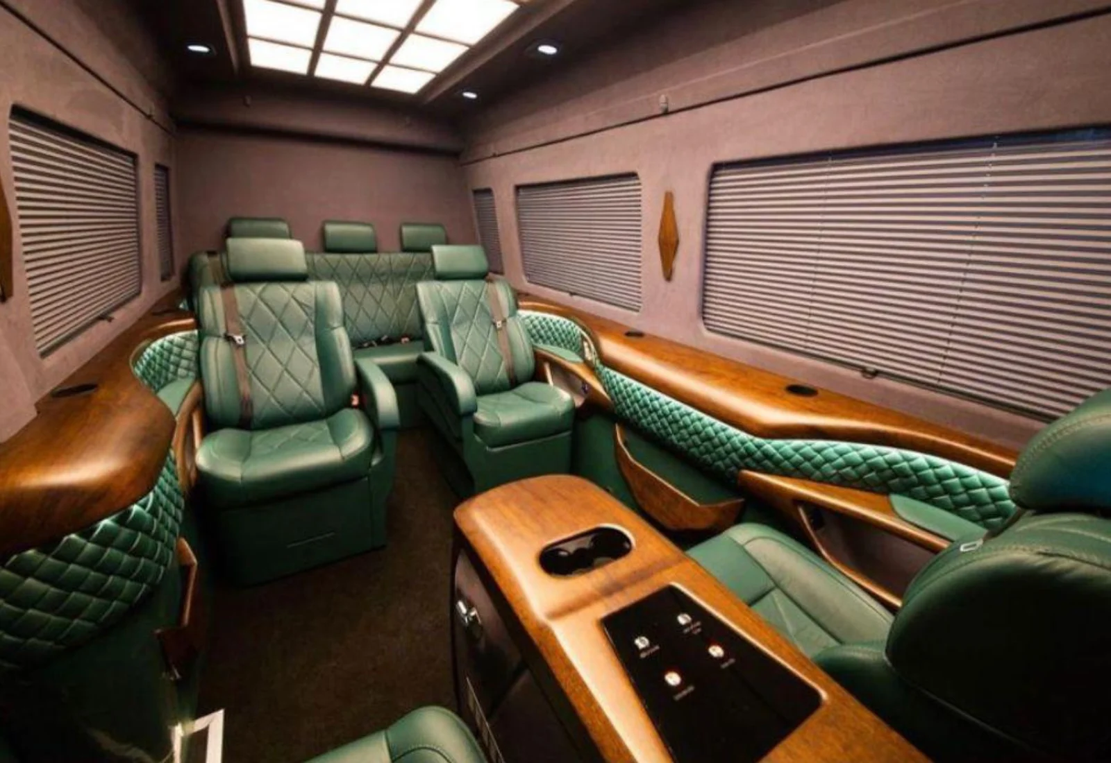 Green leather interior