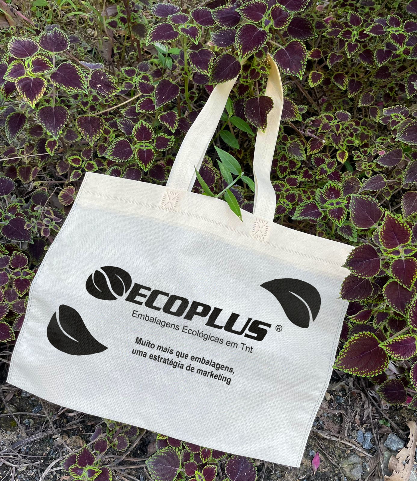 Ecoplus - Sacola tote branca com logo