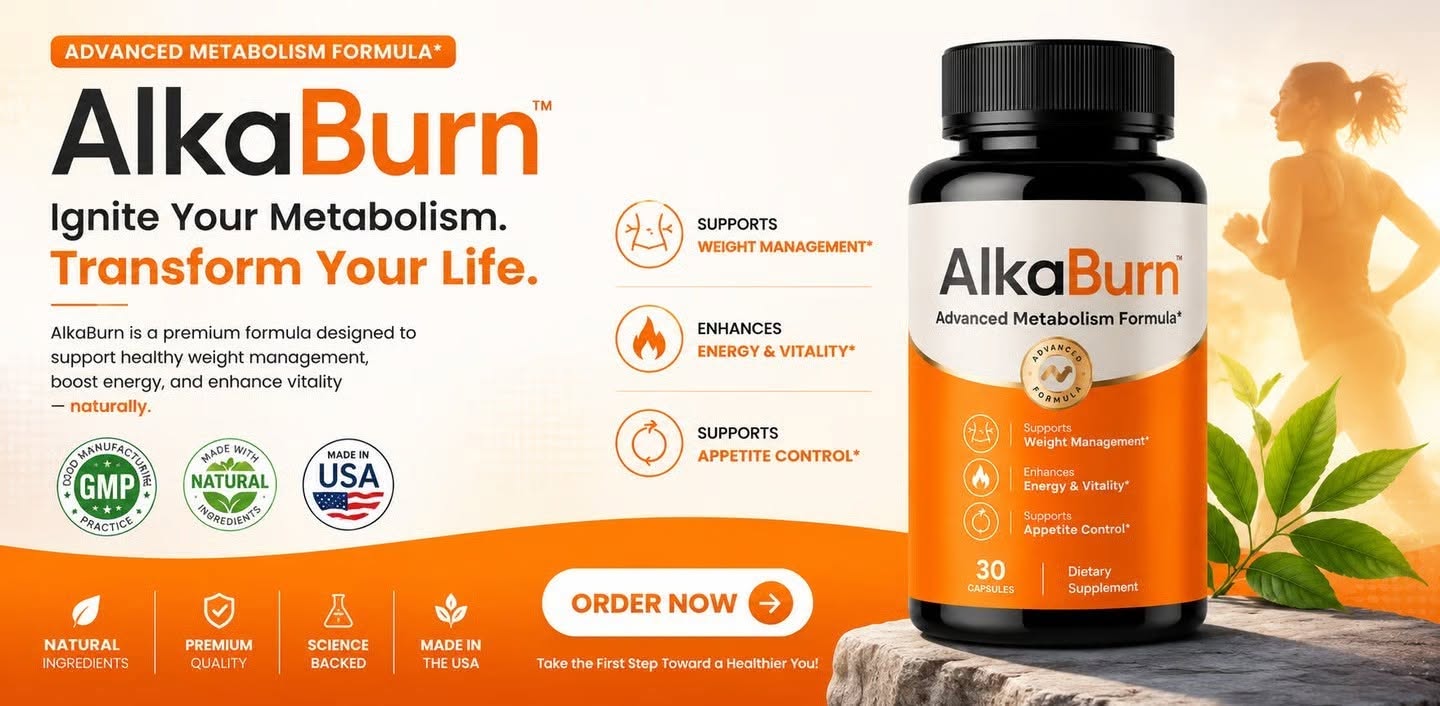 AlkaBurn bottles with active couple outdoors