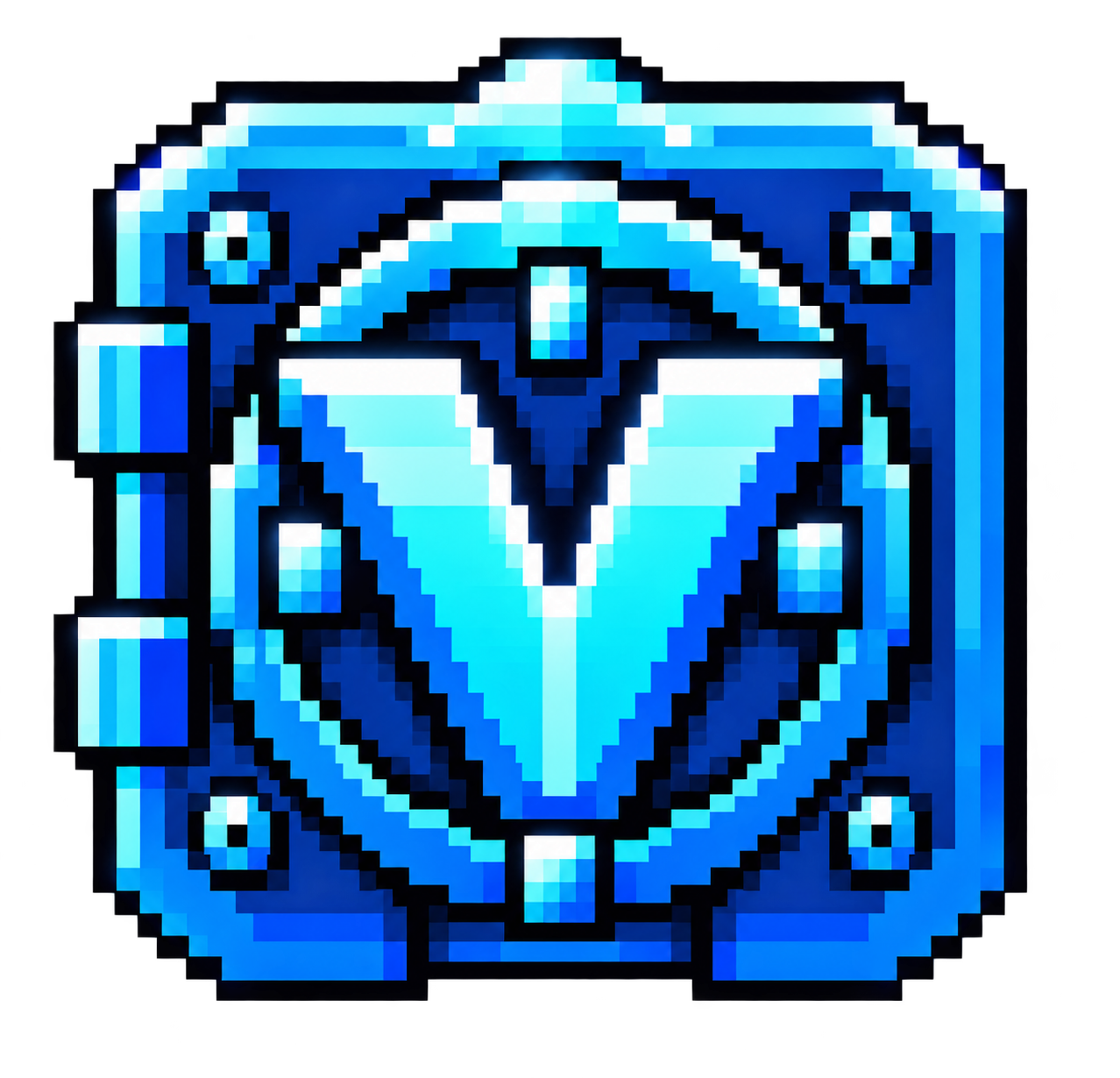 Pixel art blue vault coin