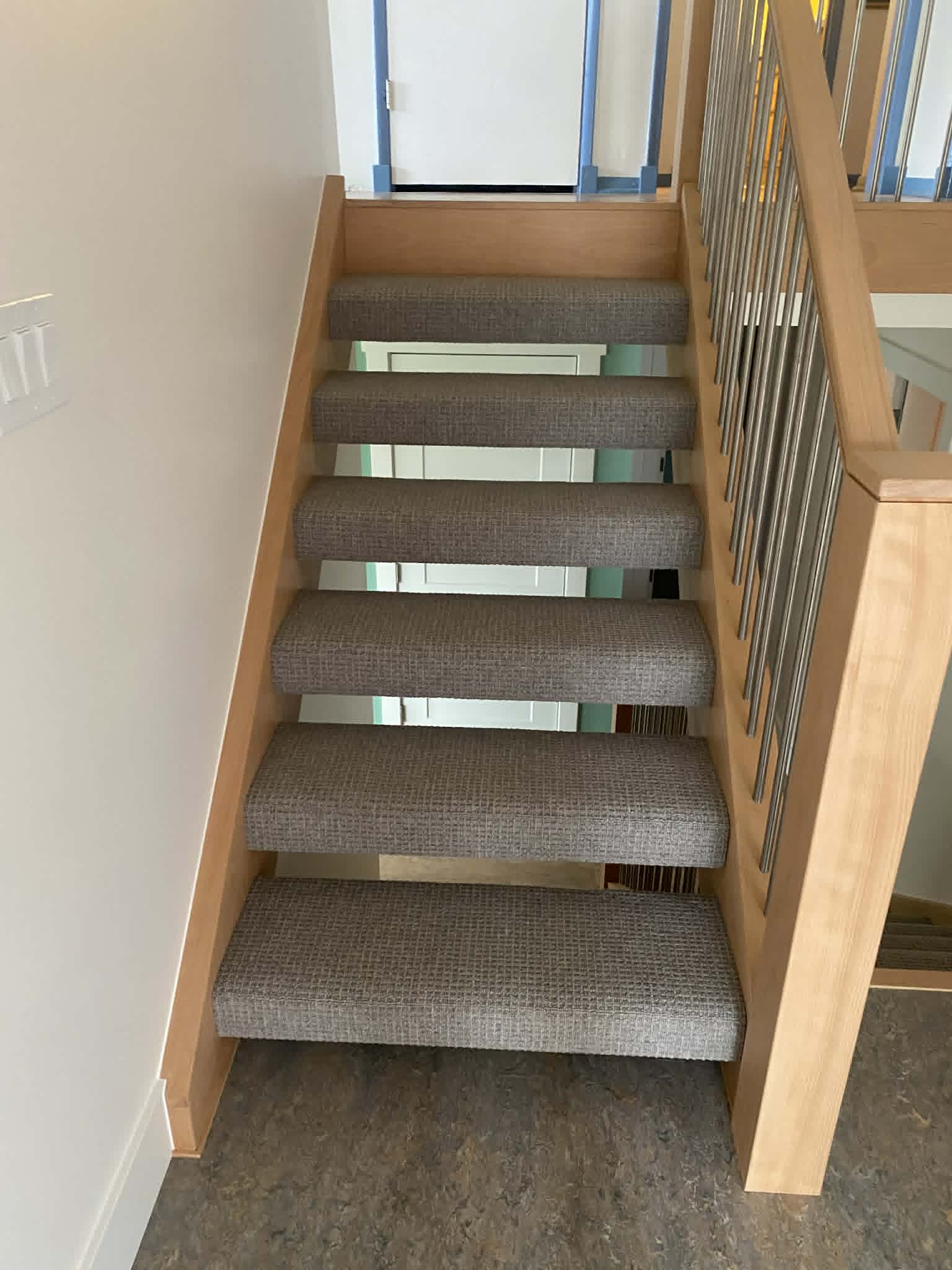 Stairs flooring installation by HP Carpets