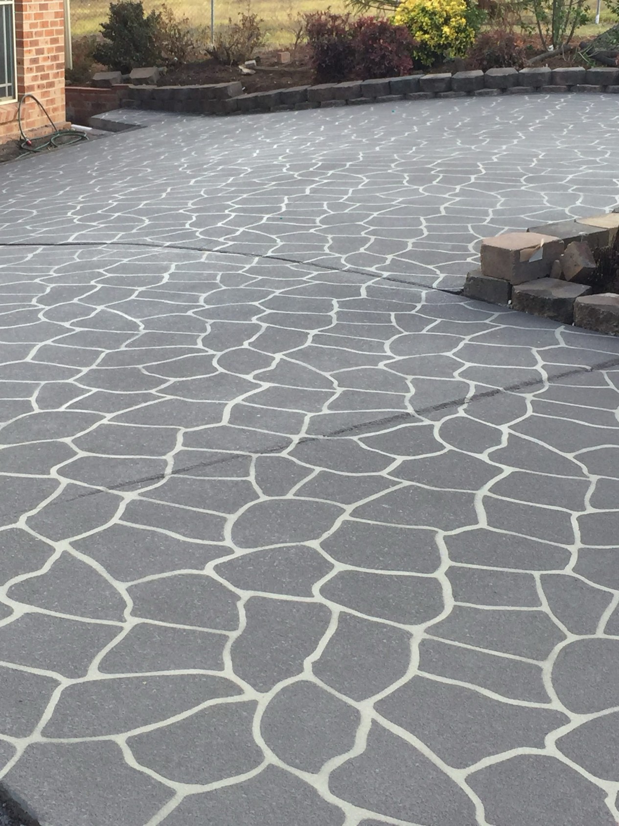 Stone pattern stencil decorative concrete resurfacing