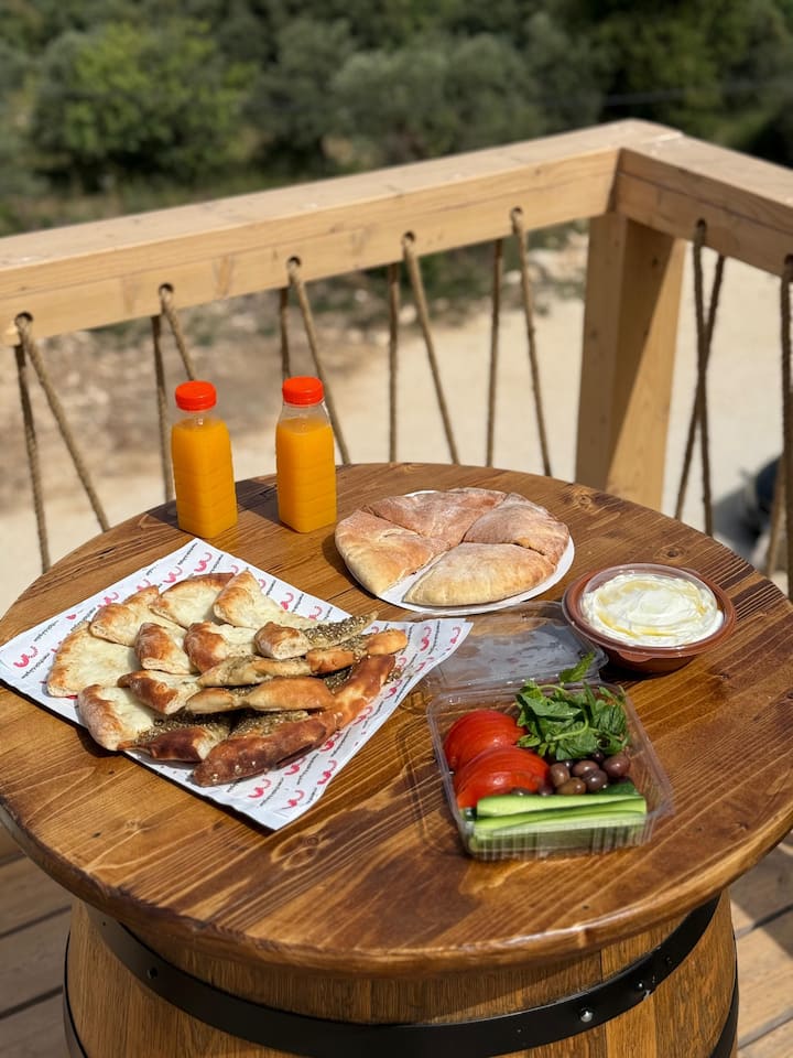 Morning breakfast spread