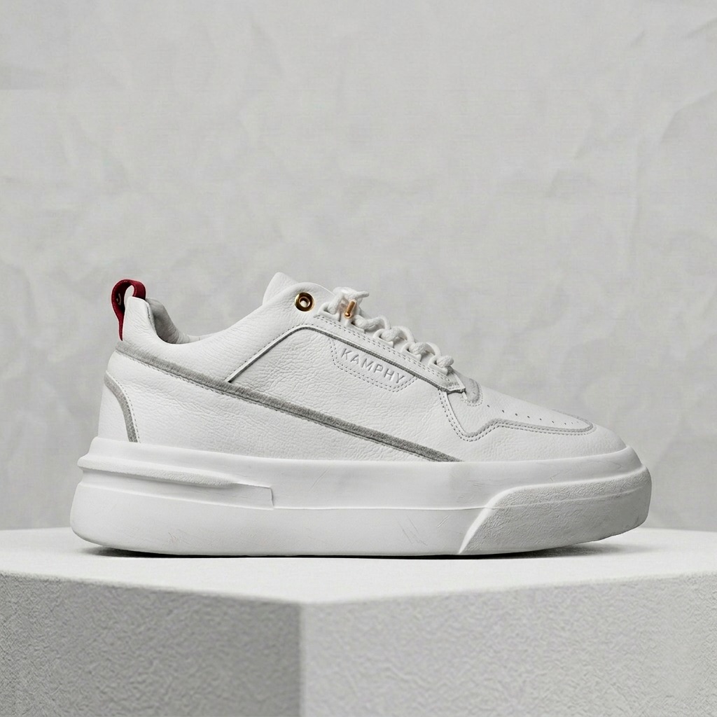 KAMPHY Apex Three — Pure White, lateral view on pedestal