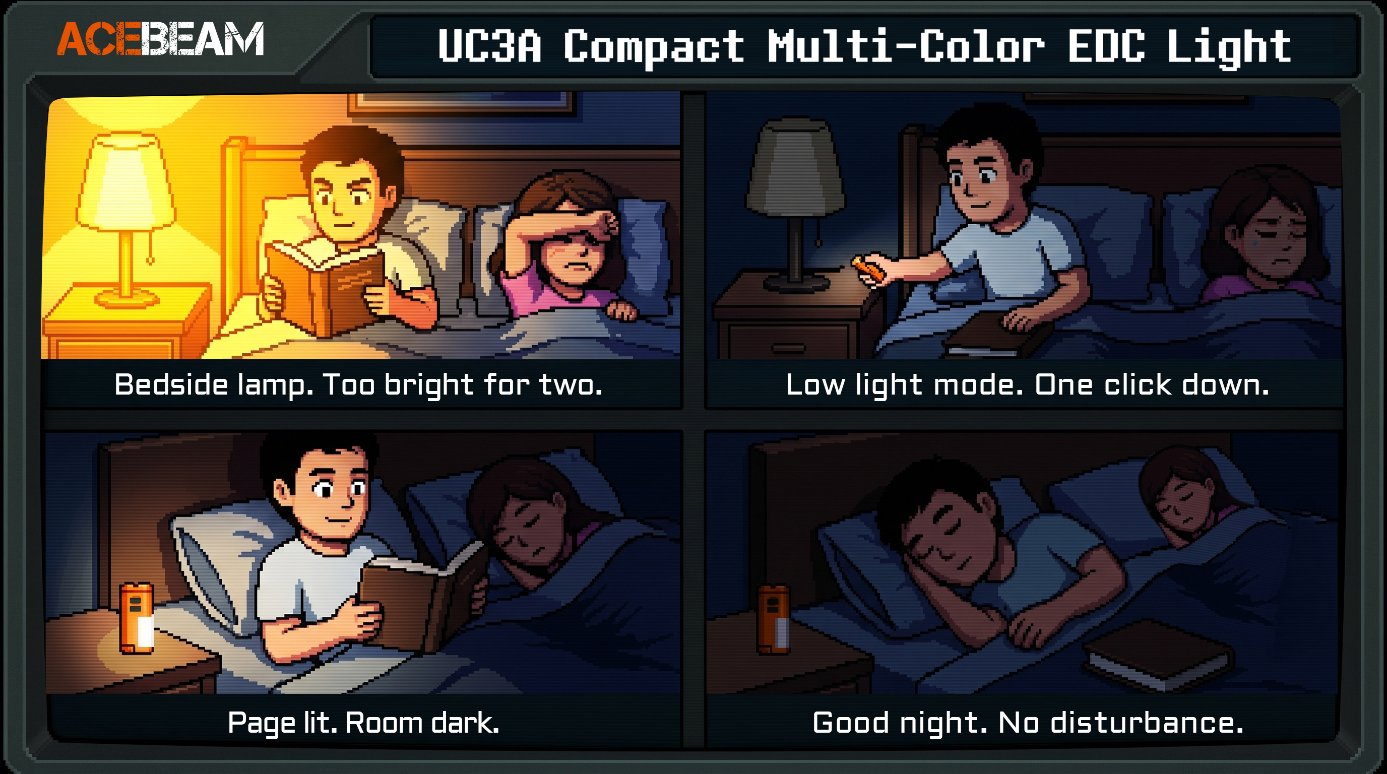 Bedtime reading - low light mode without disturbing partner