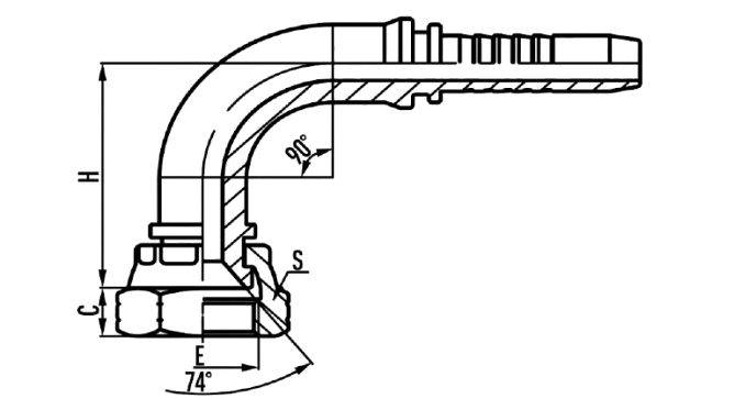 90° JIC FEMALE 74°CONE SEAT SEAL (26791)