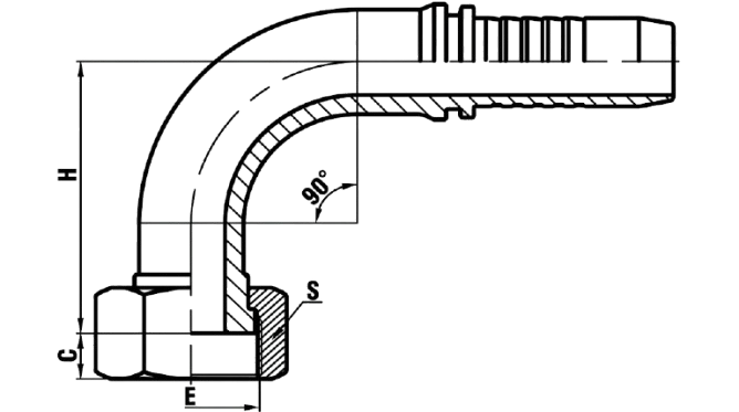 90° ORFS FEMALE FLAT SEAL (24291-T)