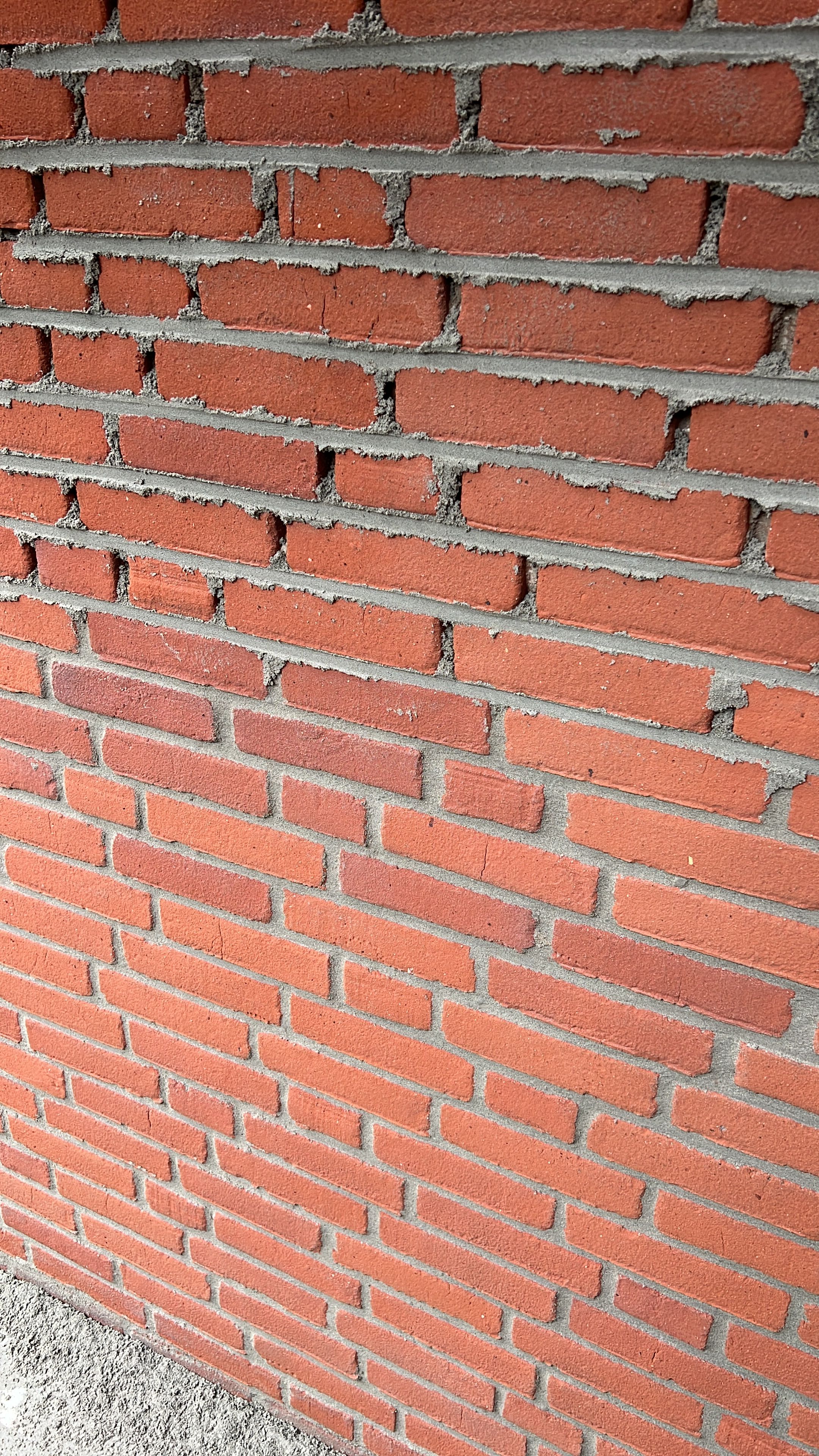 Voegwerk detail — verse voegen in baksteengevel