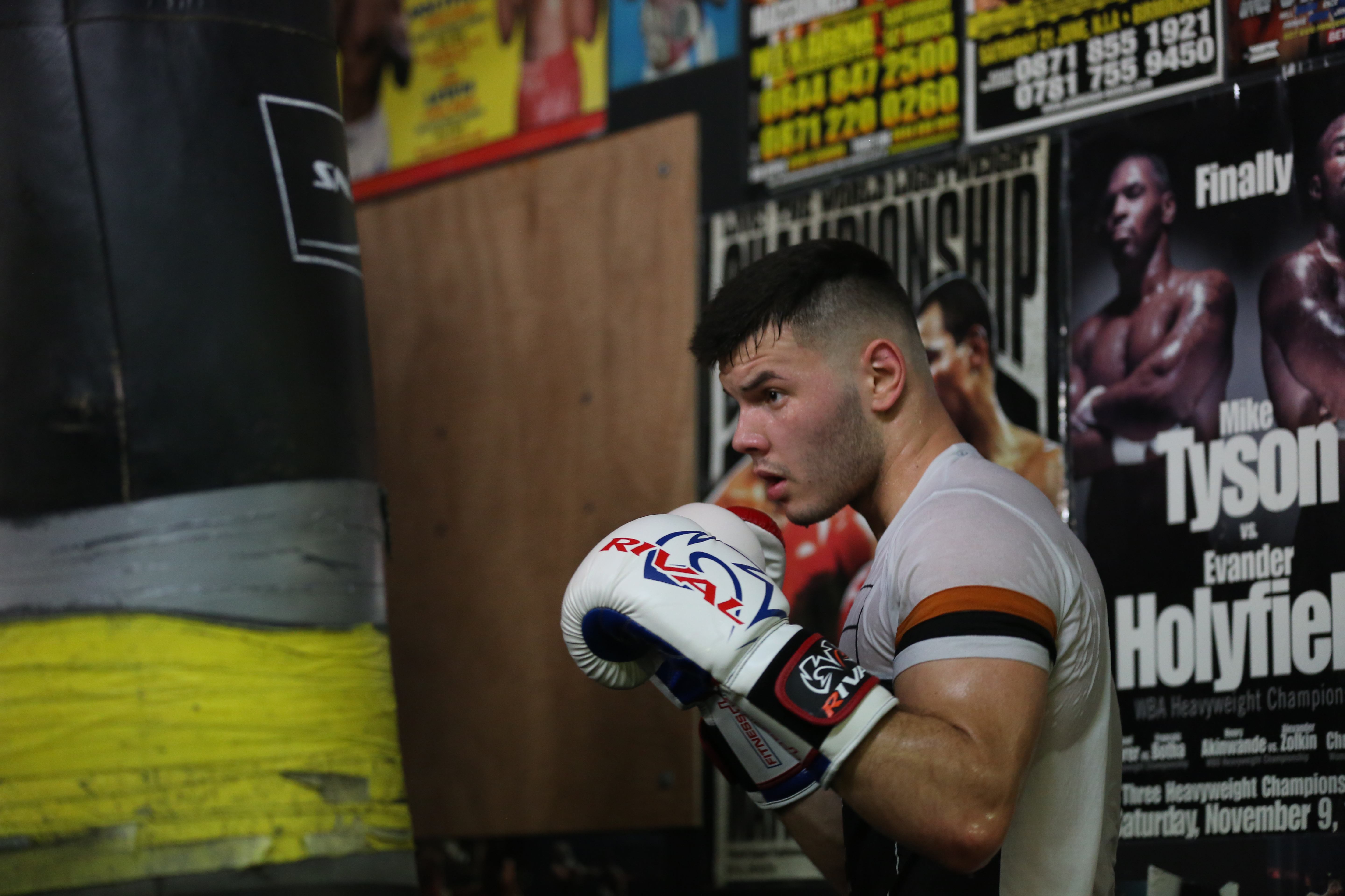 Boxing training session with professional coach