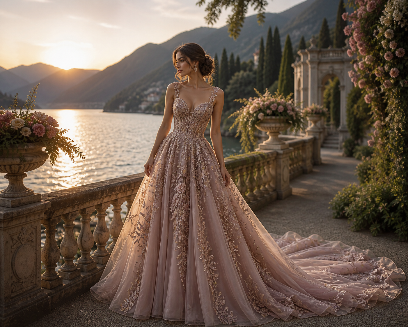 Blush pink sunset gown