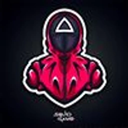 Squid Game 2.0 logo featuring a hooded figure with triangle mask