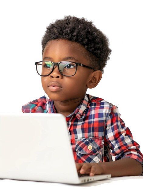 Student engaged in learning with laptop