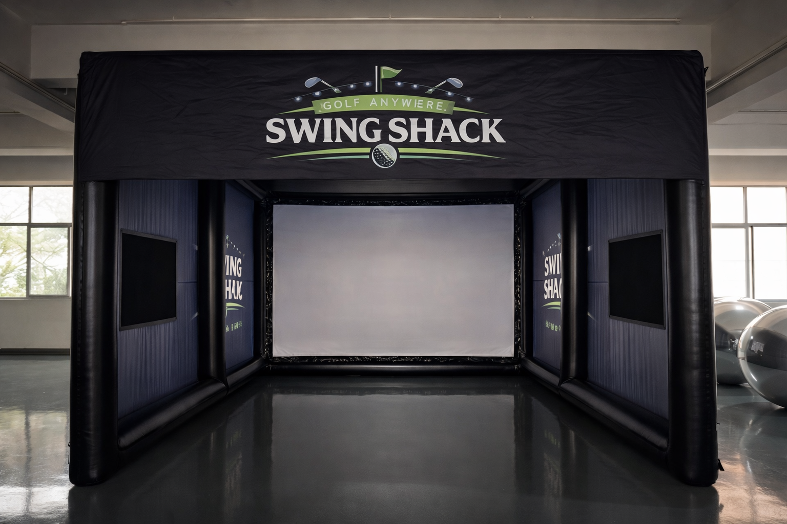 Swing Shack portable golf simulator enclosure