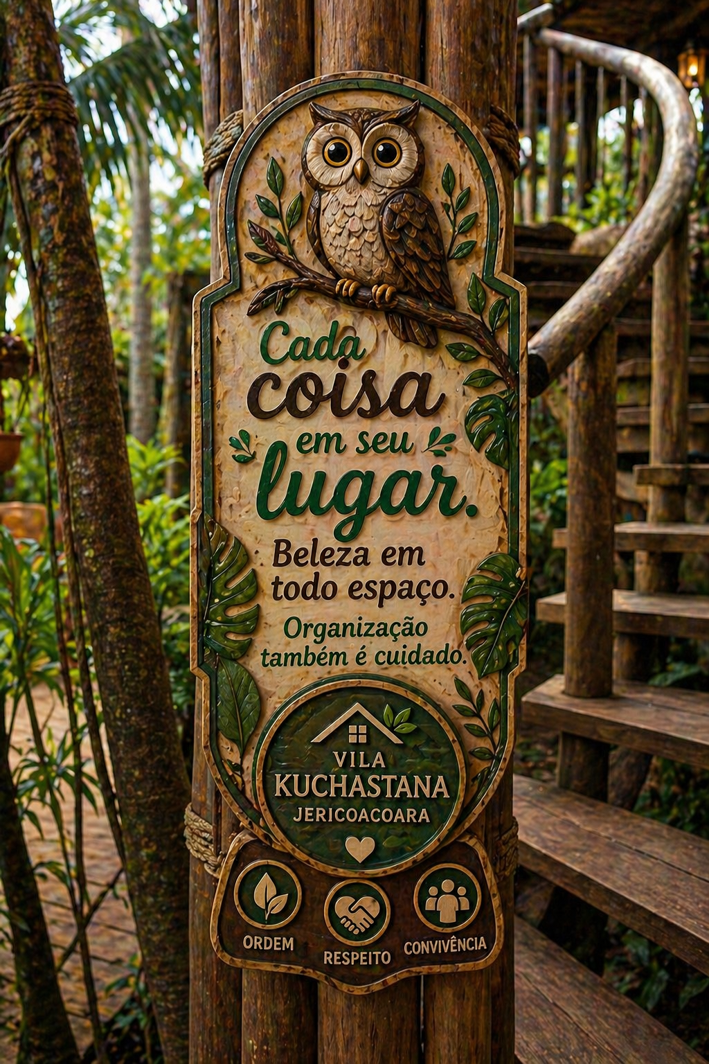 Placa artesanal - Cada coisa em seu lugar