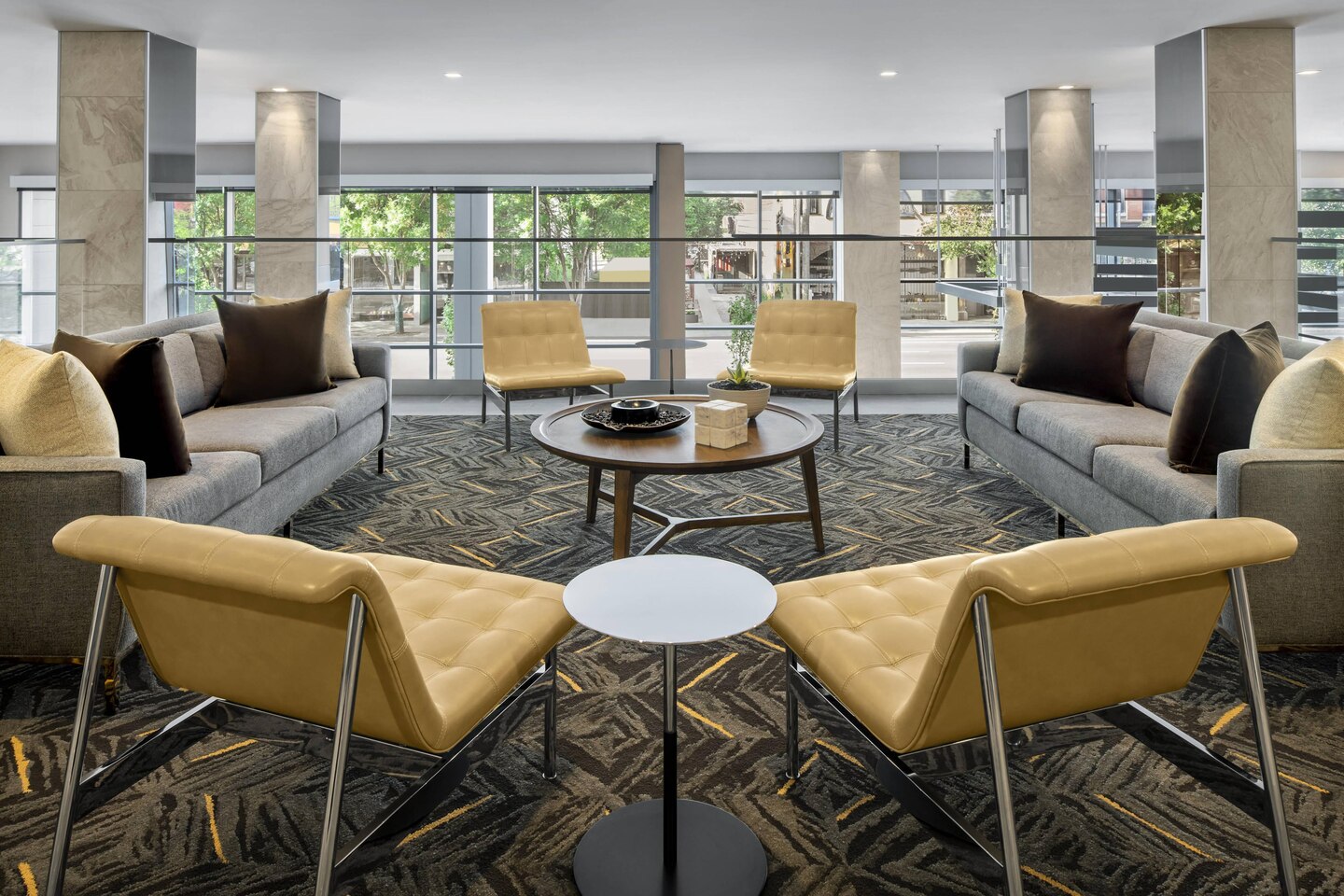 AC Hotel Indianapolis — Lobby Structural Glass Guardrail at Mezzanine