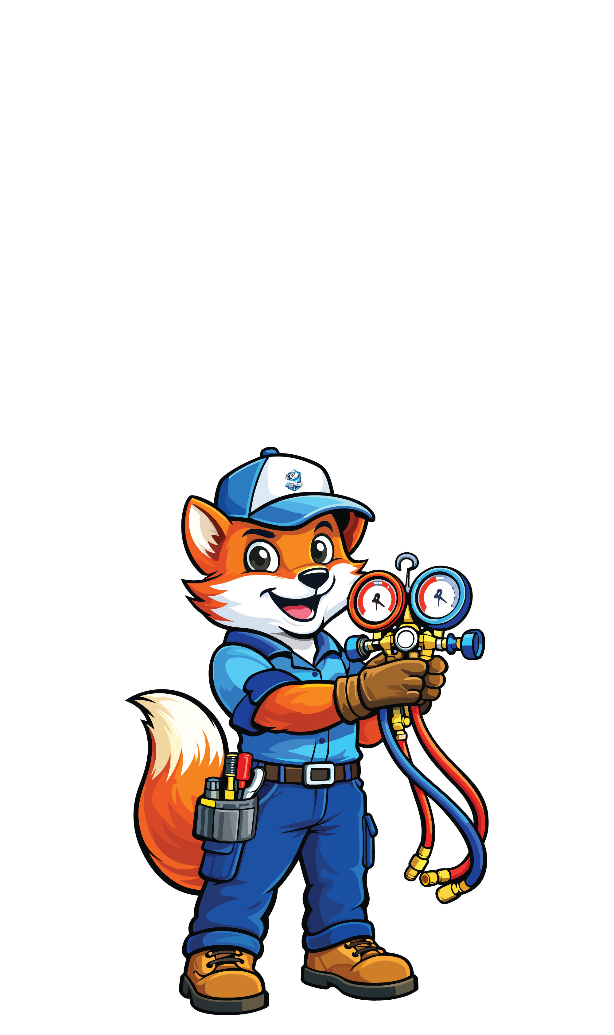 AC Repairmen Fox Mascot