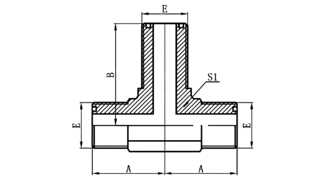 AF6FF - ORFS Male O-Ring Bulkhead Branch Tee