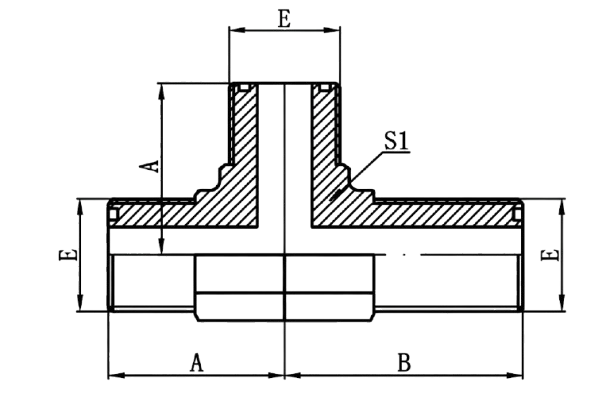 AFF6F - ORFS Male O-Ring Bulkhead Run Tee