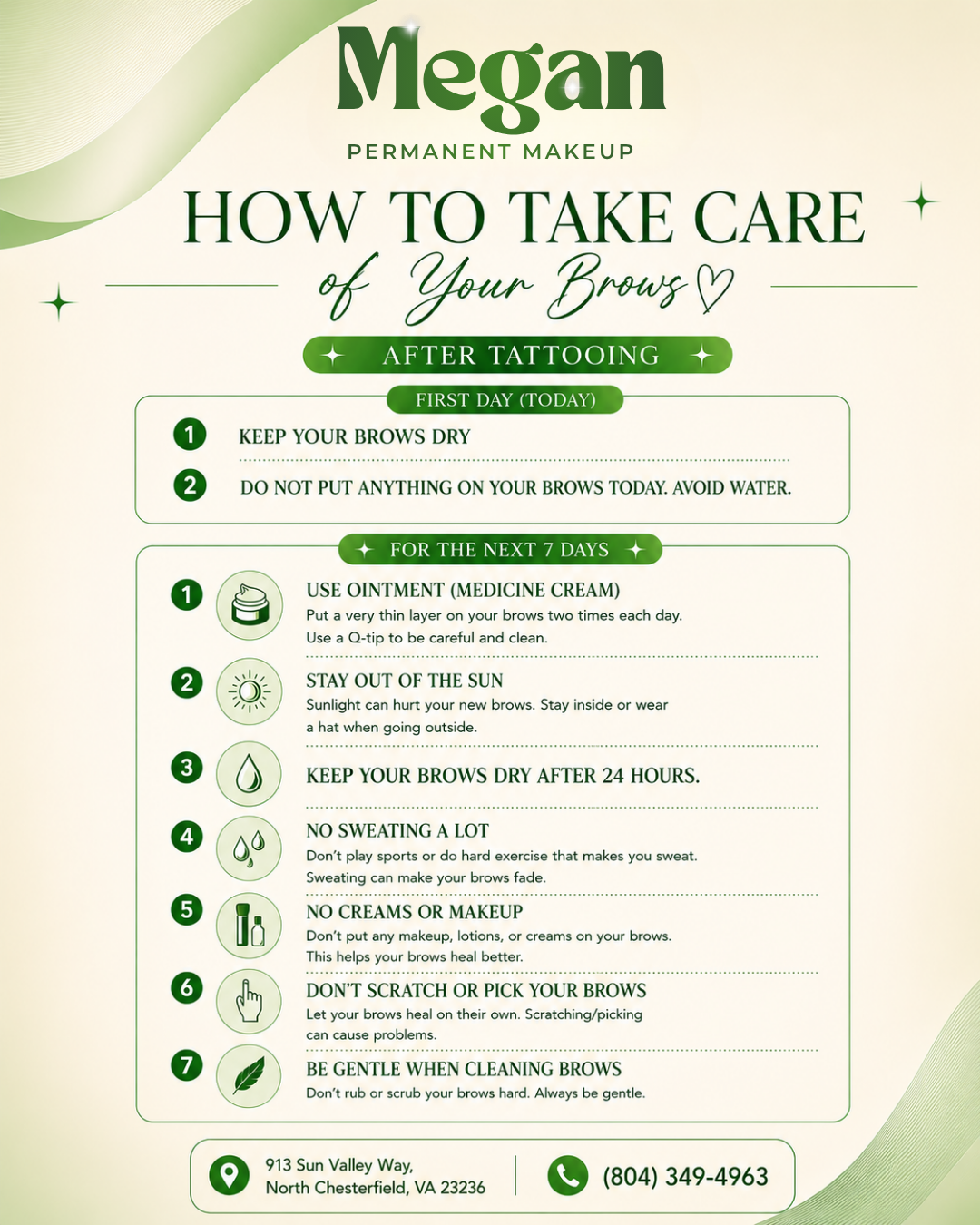 How to take care of your brows after tattooing — Megan Permanent Makeup aftercare guide