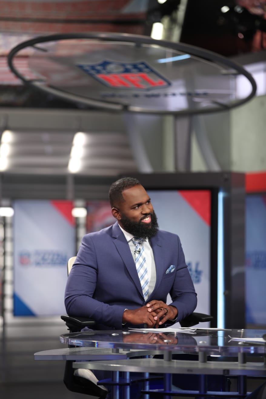 Andre on broadcast news set
