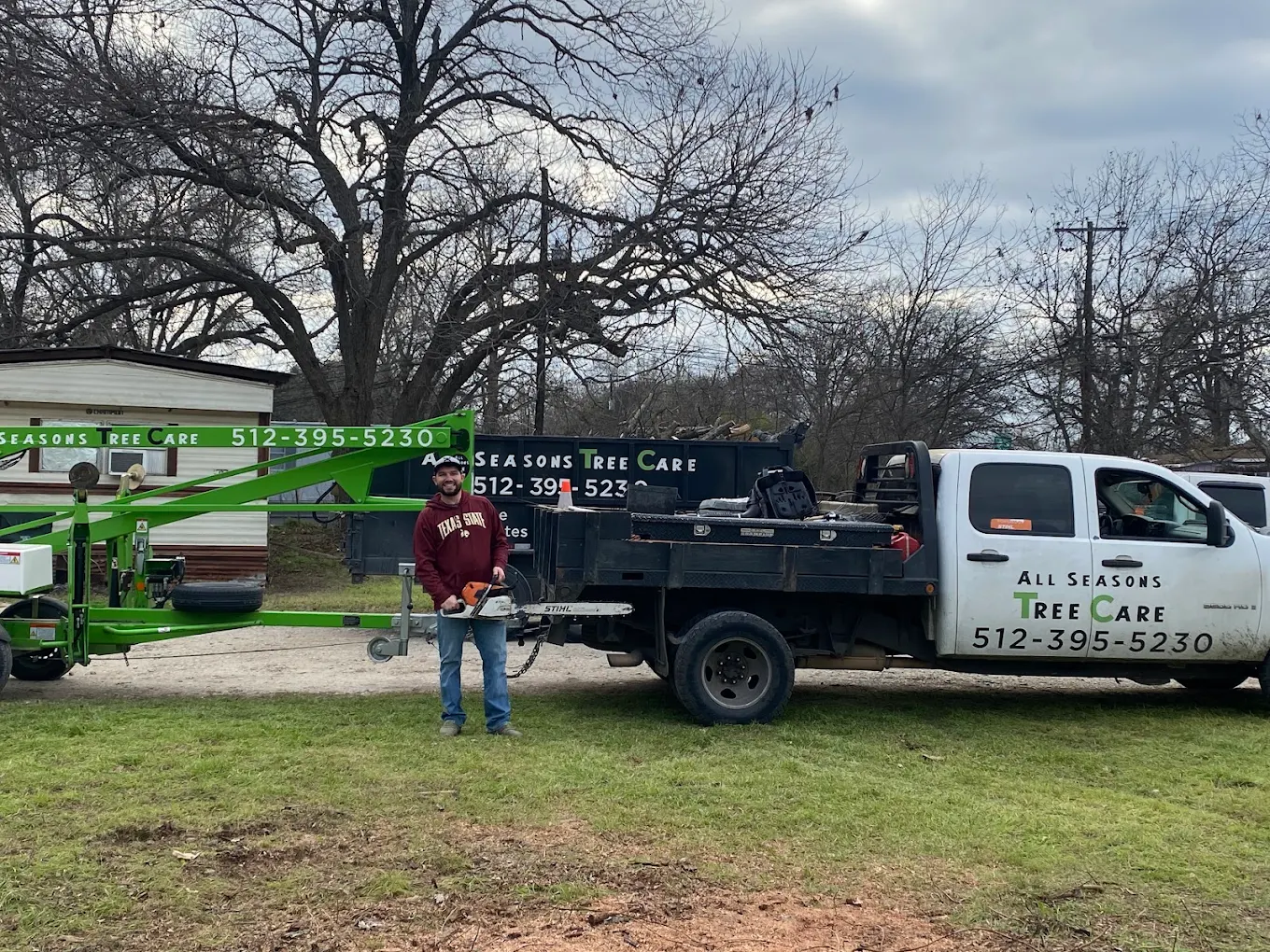 All Seasons Tree Care owner with truck and equipment