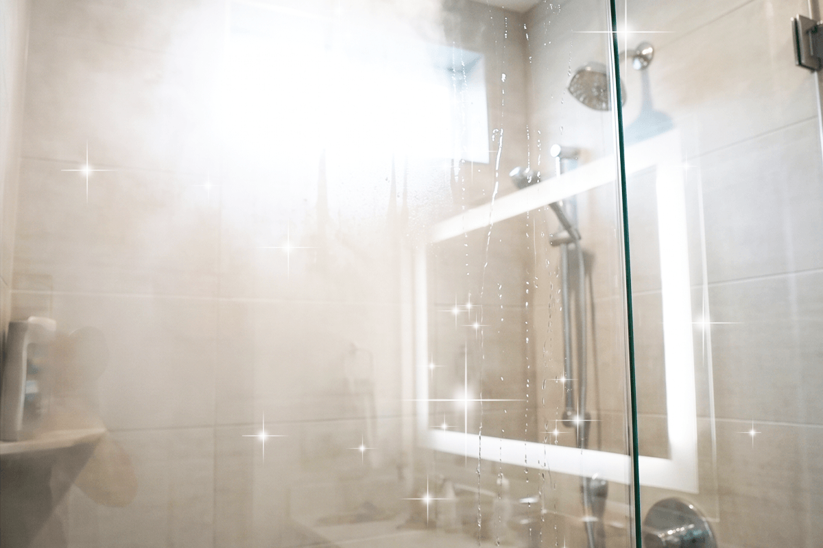 After - Sparkling clean shower glass