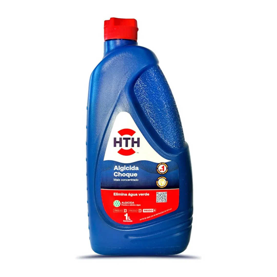 Algicida Choque 1L HTH Sem Cobre Para Eliminar Algas Piscina