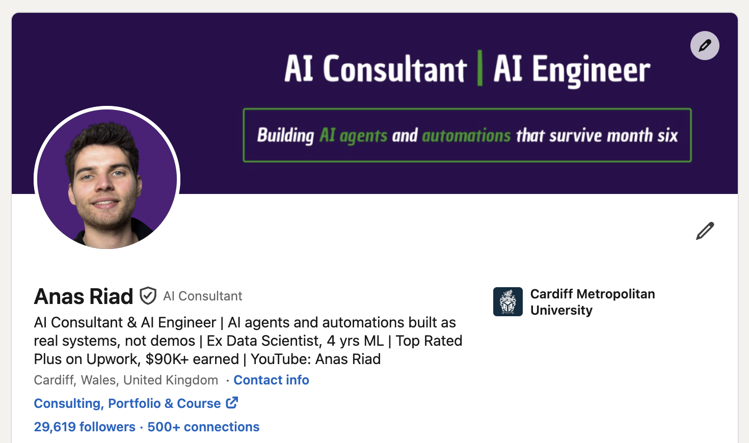 Anas Riad LinkedIn profile
