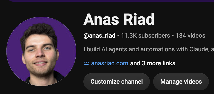 Anas Riad YouTube channel