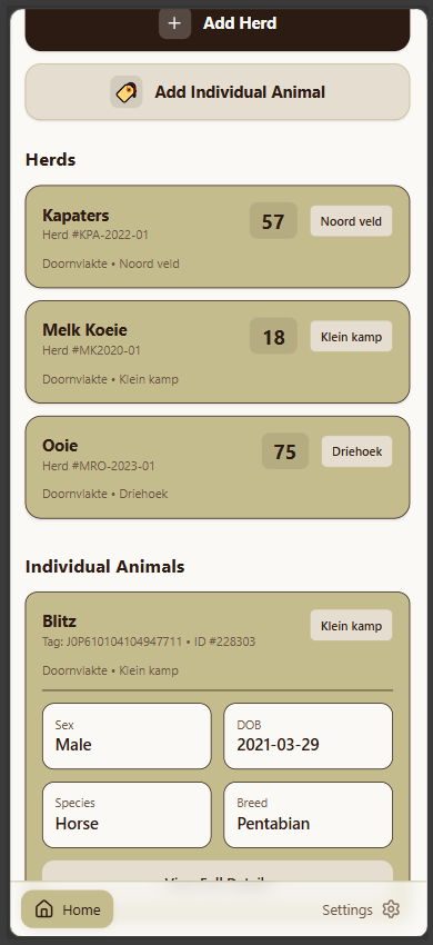 Animal Management Screenshot
