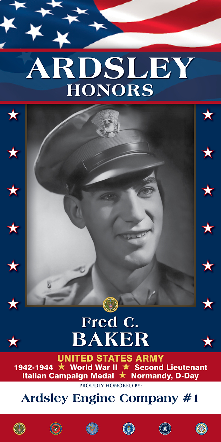 Fred C. BAKER - UNITED STATES ARMY, 1942-1944, World War II, Second Lieutenant, Italian Campaign Medal, Normandy, D-Day
