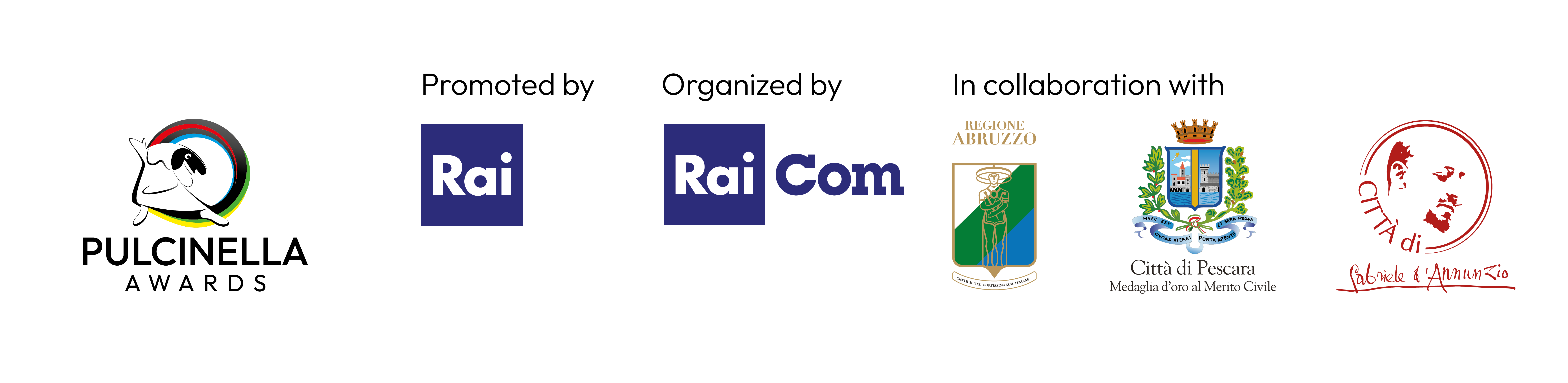 Sponsor logos - COTB, Rai, Rai Com, Regione Abruzzo, Citta di Pescara, Gabriele d'Annunzio