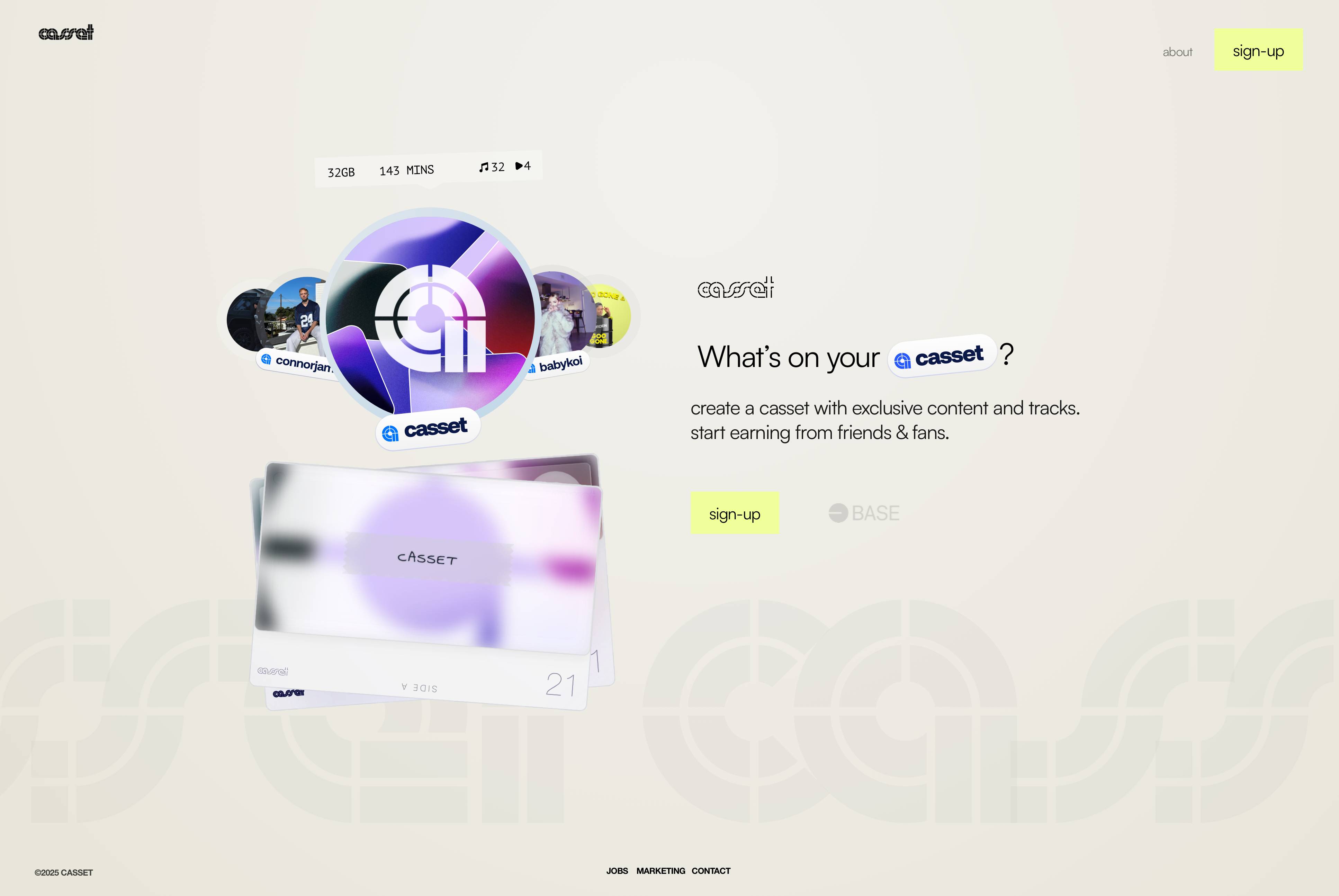 Casset Landing Page Design