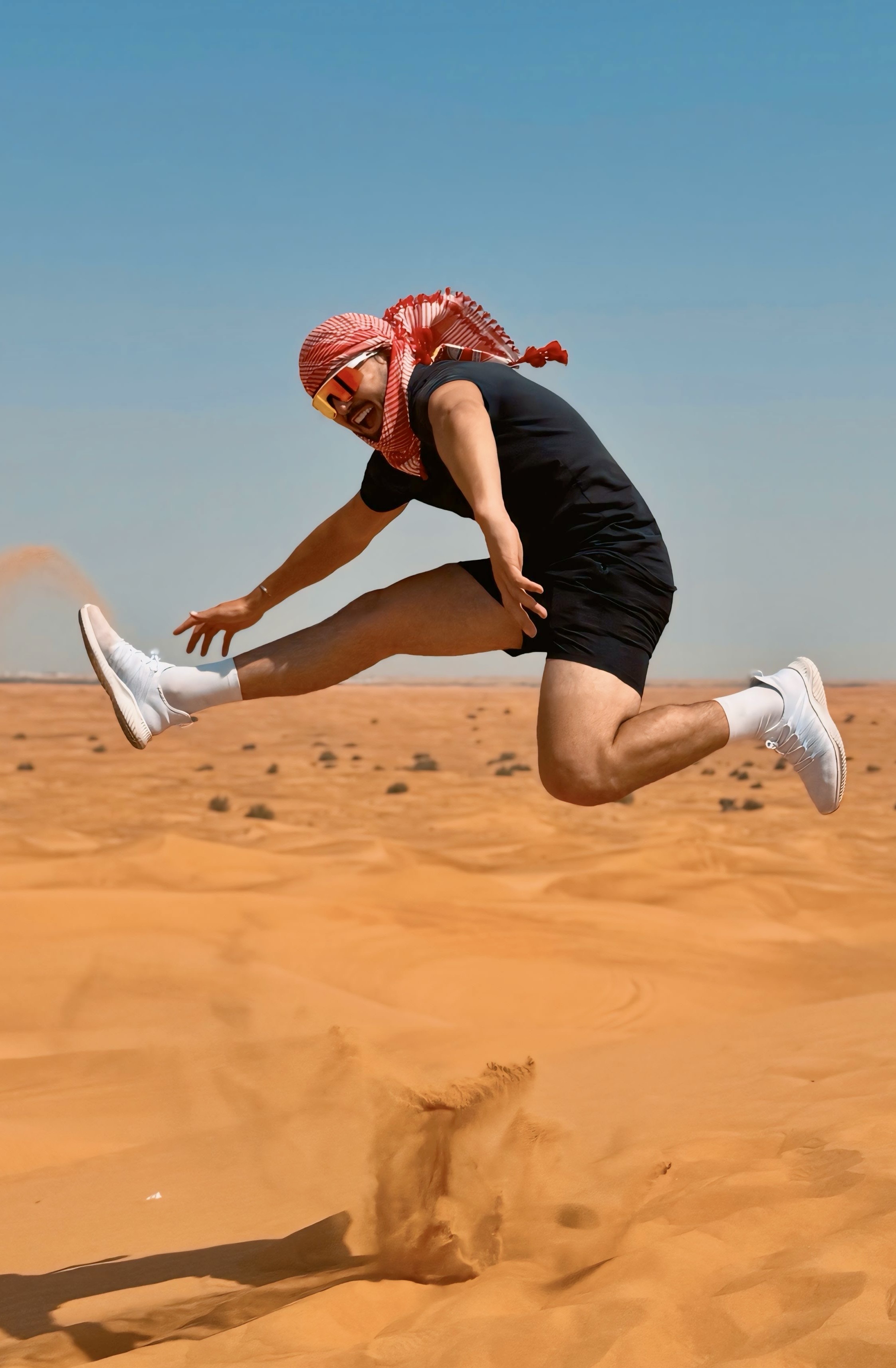 PAGS action shot in desert - independent music artist