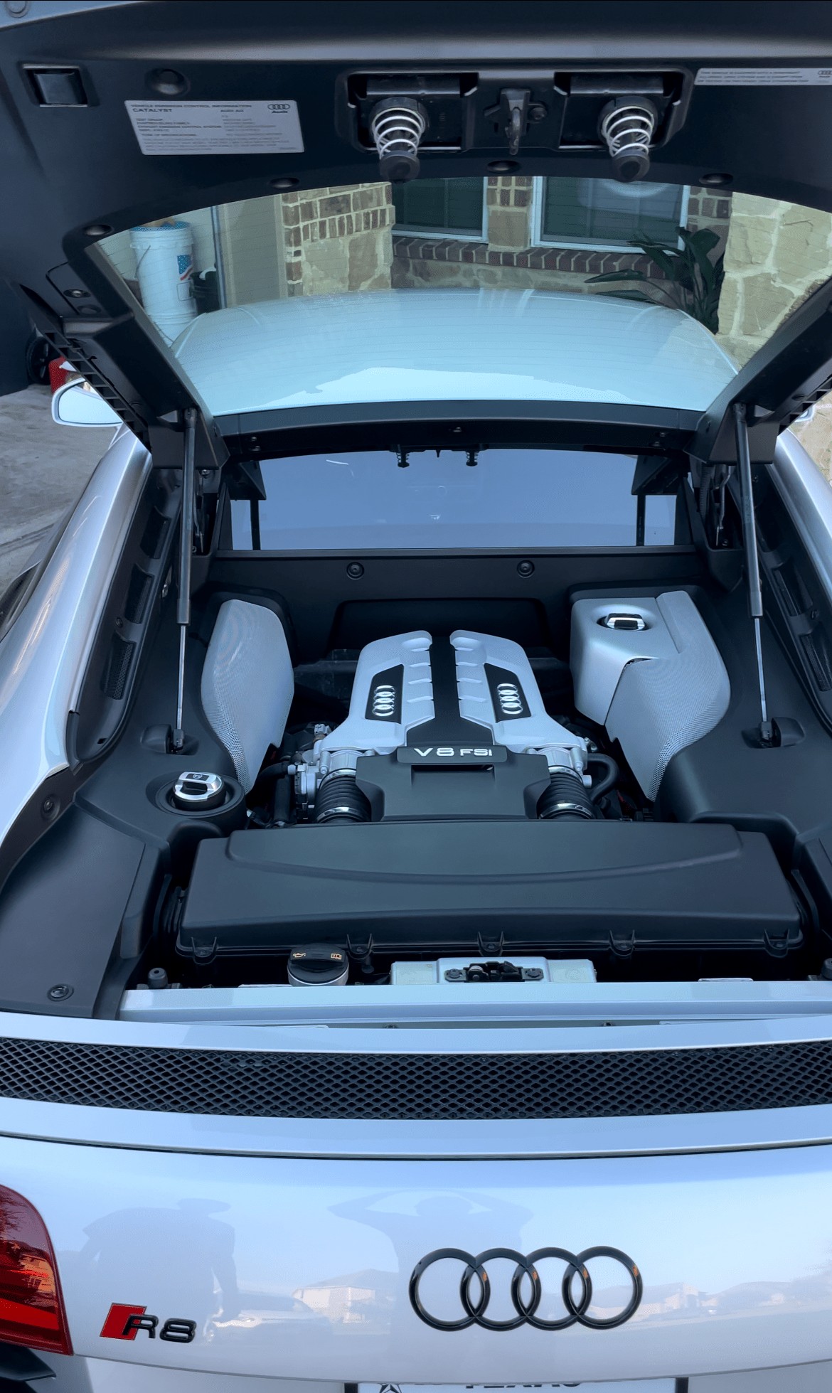Spotless Audi R8 engine bay detailed to showroom condition