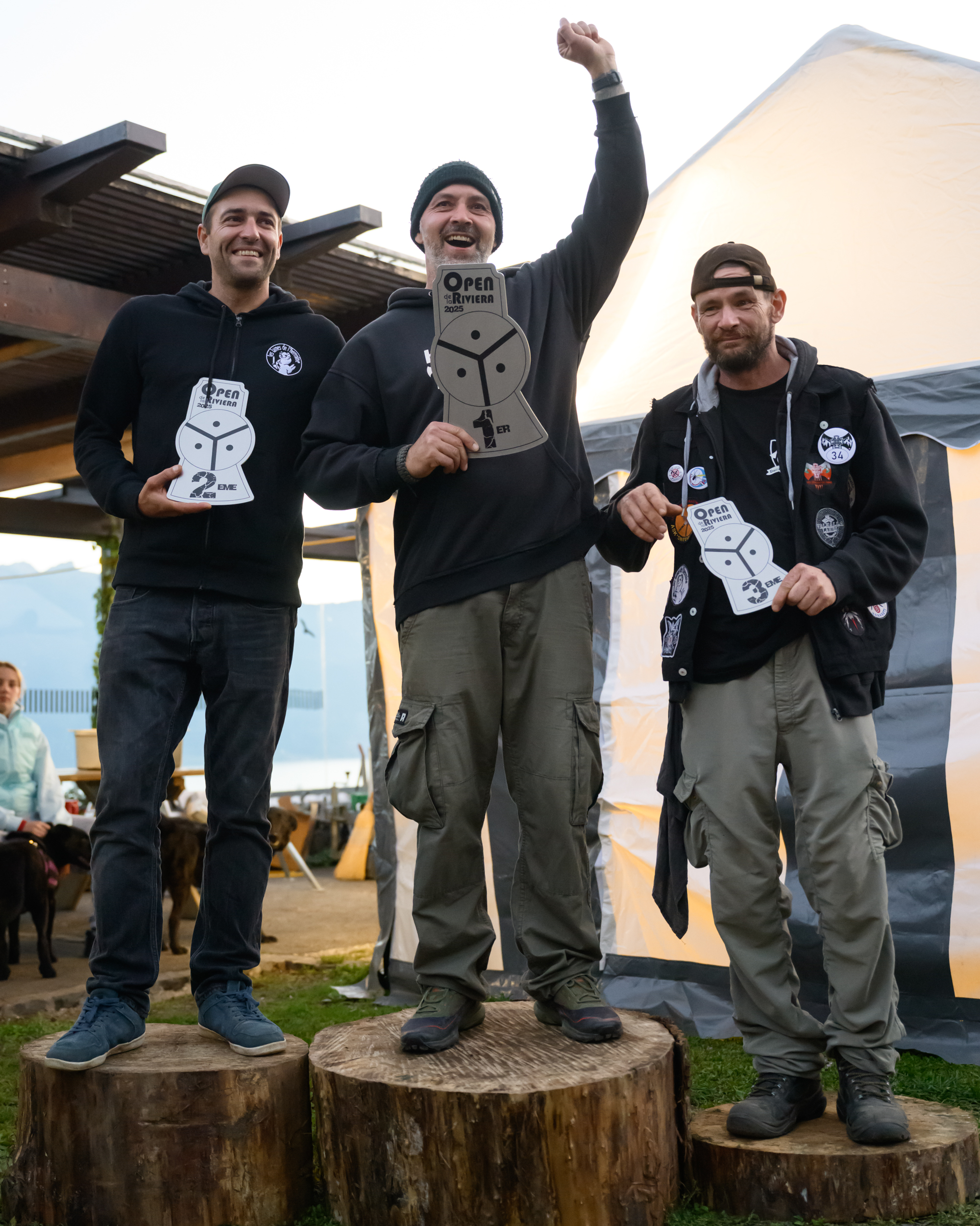 Podium avec célébration